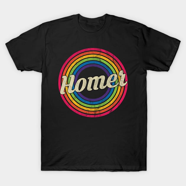 Homer - Retro Rainbow Faded-Style T-Shirt by MaydenArt